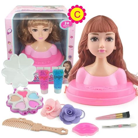 makeup doll head toy|doll styling head with makeup.